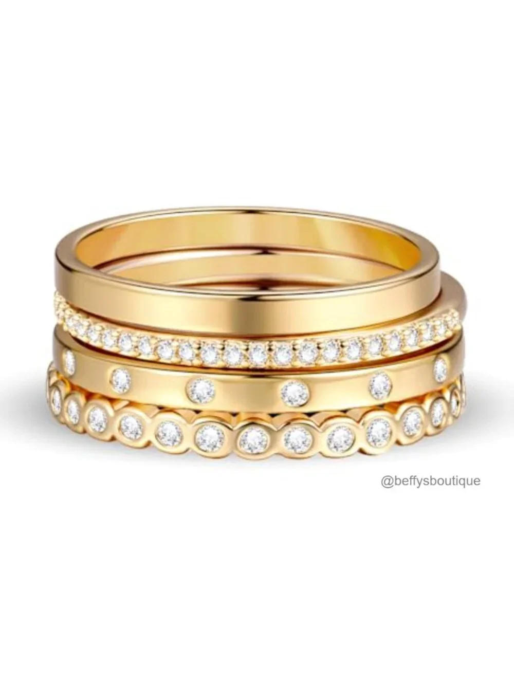 14K Gold Plated Stacking Ring Set Non Tarnish CZ Knuckle Rings Dainty Statement